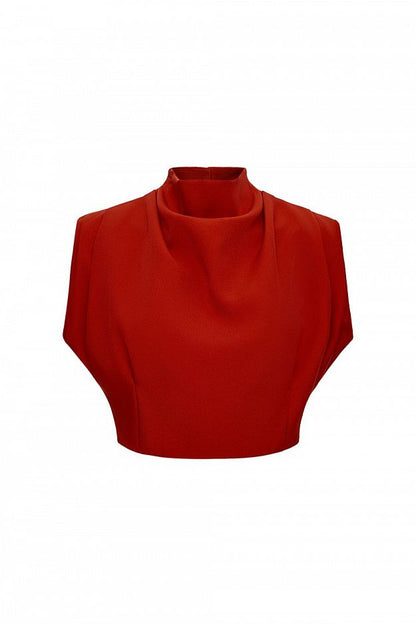 Draped Top with Stand Collar