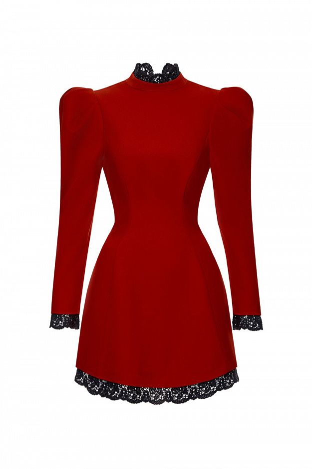 Lace-Trim Mini Dress