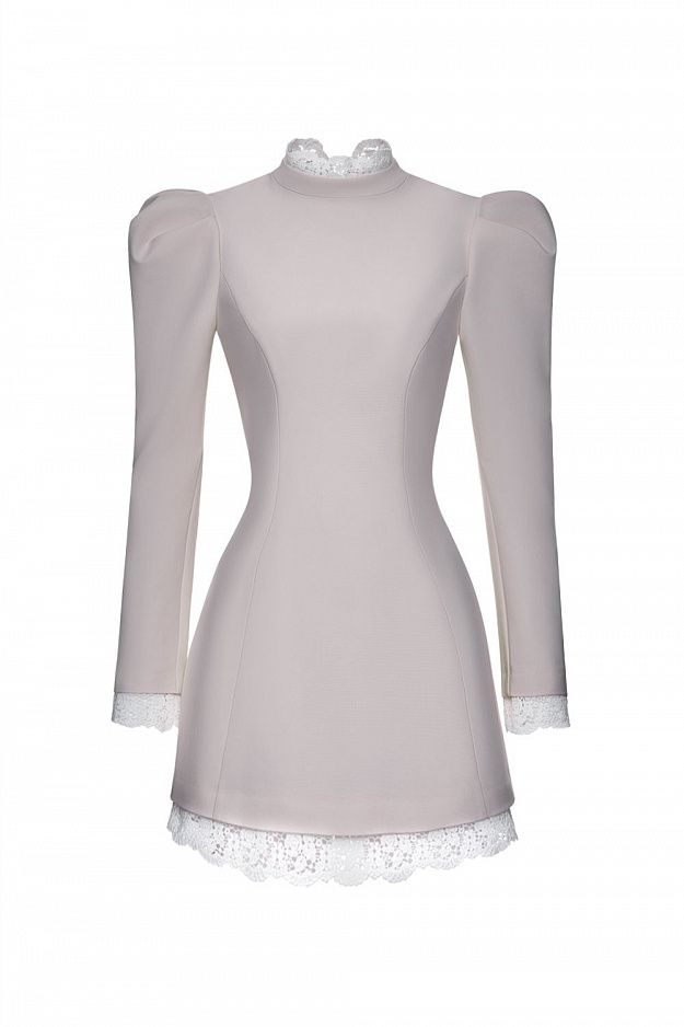 Lace-Trim Mini Dress