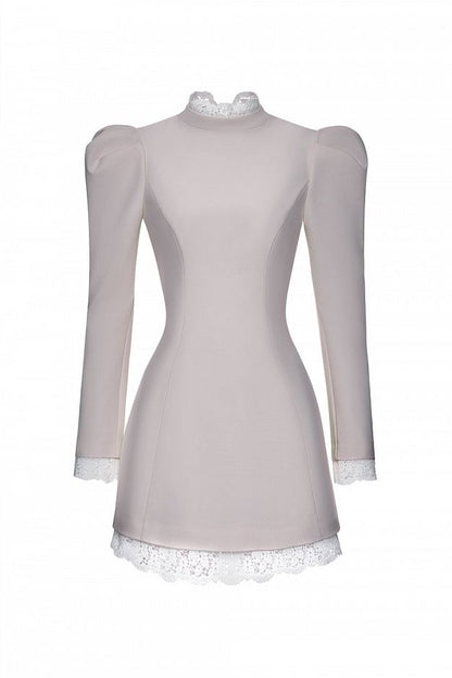 Lace-Trim Mini Dress