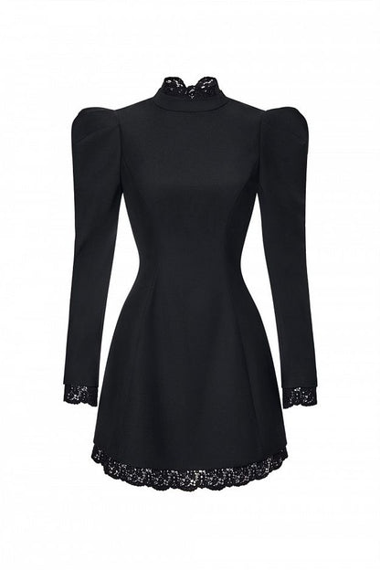 Lace-Trim Mini Dress