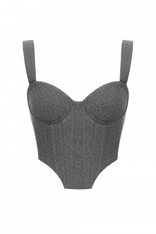 Elegant Tweed Corset Top