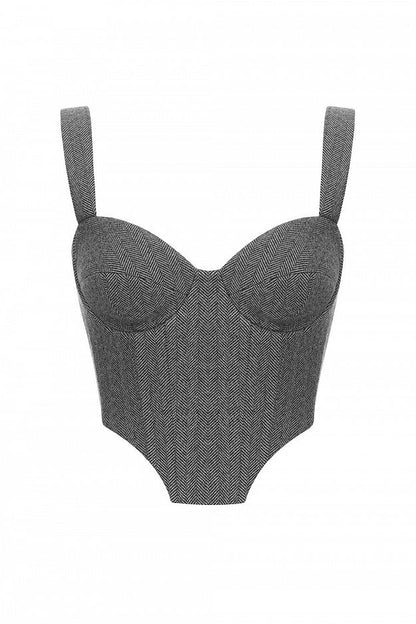Elegant Tweed Corset Top