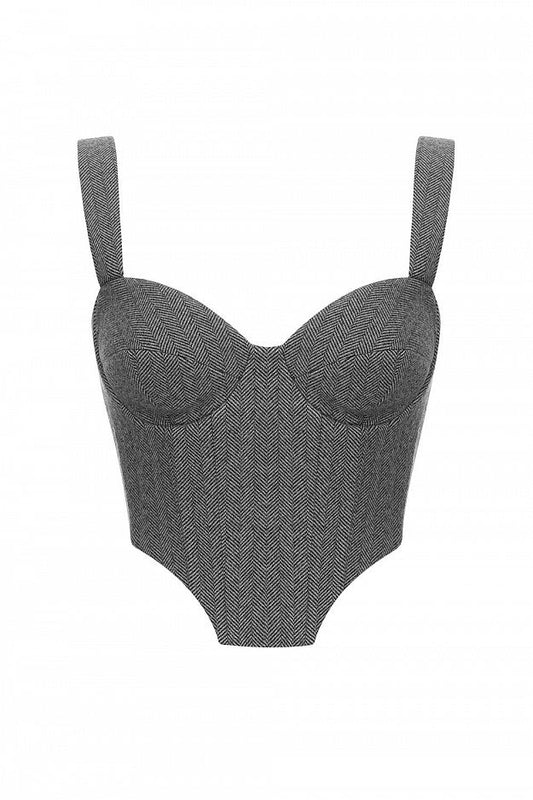 Elegant Tweed Corset Top