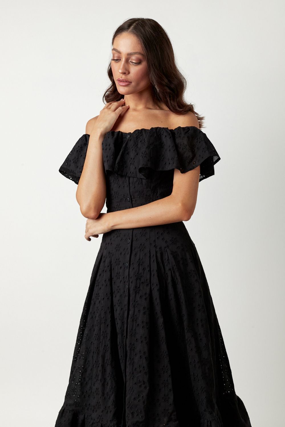 Everyday off-the-shoulder midi dress