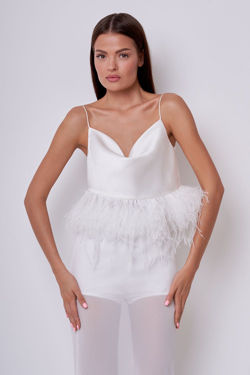 Feathered hem top