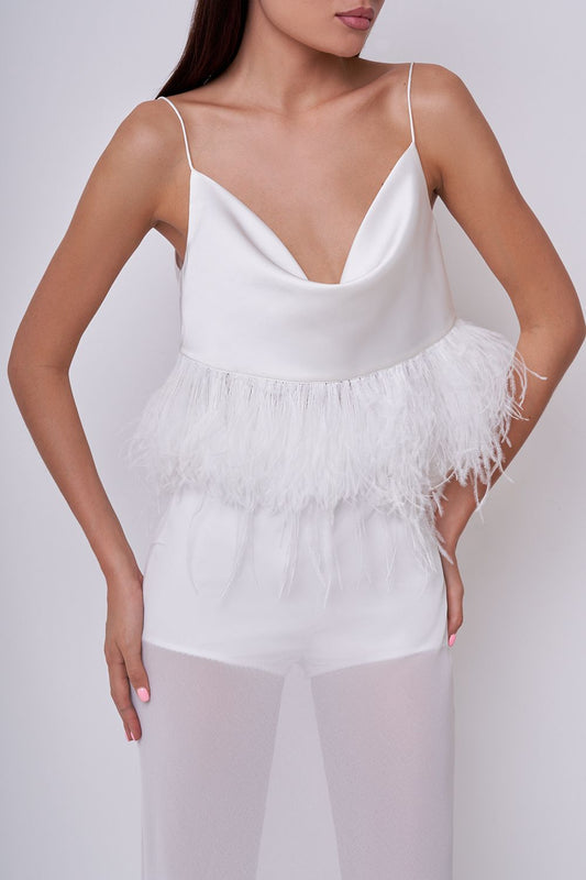 Feathered hem top
