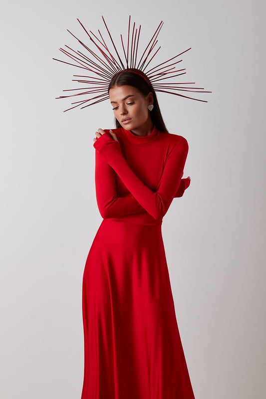 Turtleneck Midi Dress