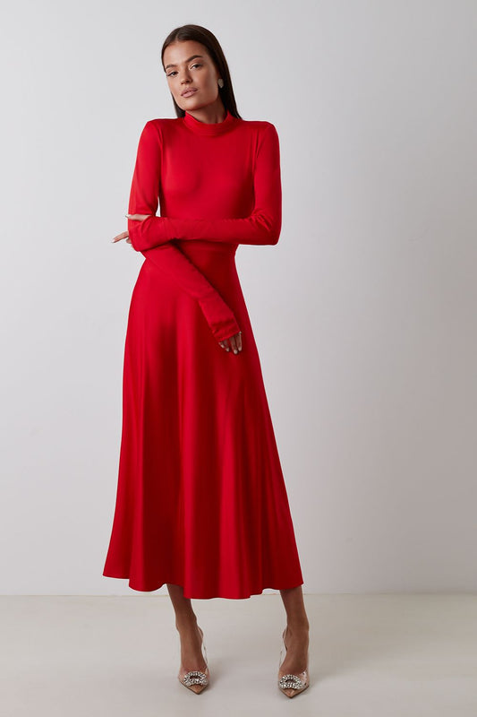Turtleneck Midi Dress
