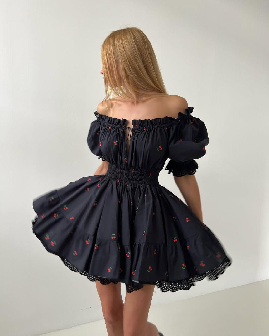 Puff-Sleeve Skater Mini