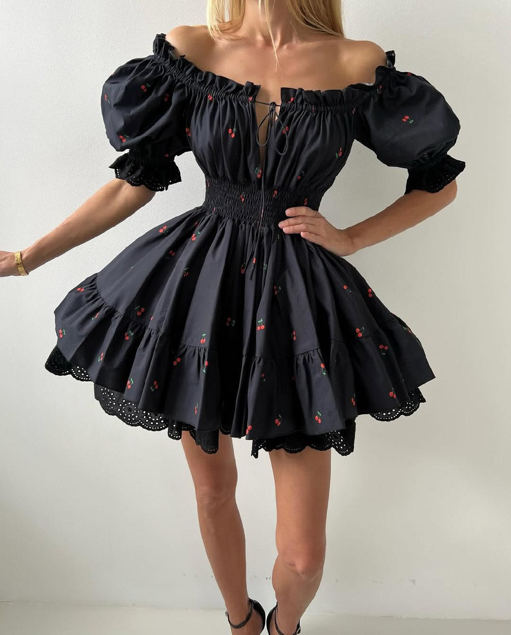 Puff-Sleeve Skater Mini