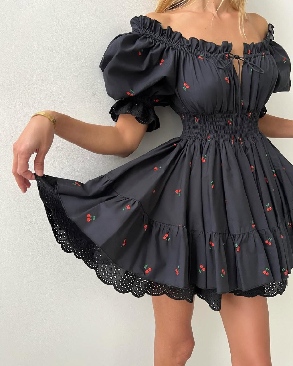 Puff-Sleeve Skater Mini