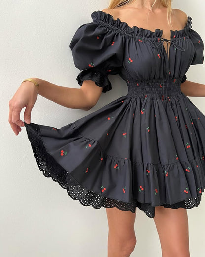 Puff-Sleeve Skater Mini