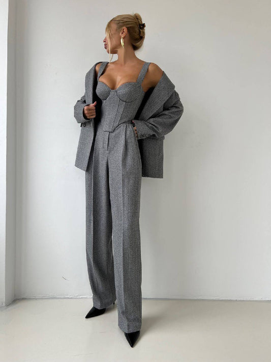 Elegant Tweed Corset Top