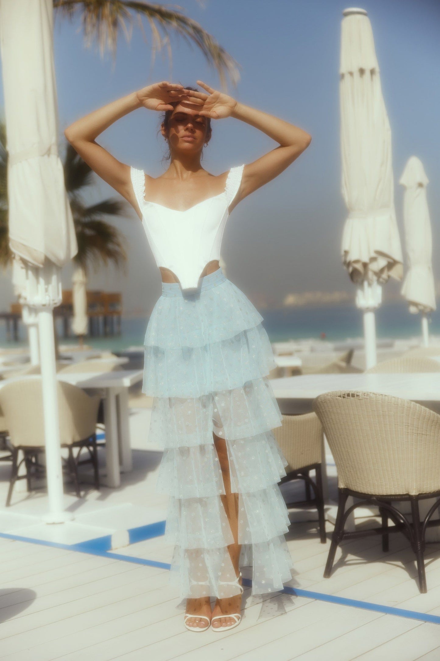 Tiered sheer skirt